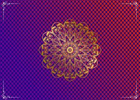 Gradient background with golden mandala ornament vector