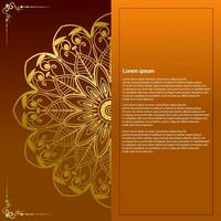 Gradient background with golden mandala ornament vector