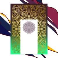 Gradient background with golden mandala ornament vector