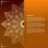 Gradient background with golden mandala ornament vector