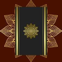 Black luxury background with gold mandala ornament vector