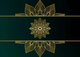 Gradient background with golden mandala ornament vector