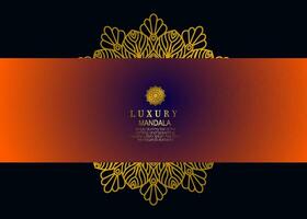 Gradient background with golden mandala ornament vector
