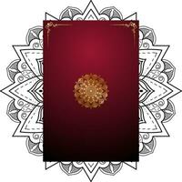 Red luxury background, with gold mandala ornament vector