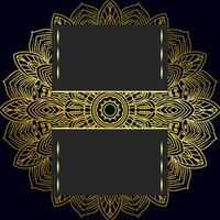 negro lujo antecedentes con oro mandala ornamento vector