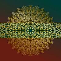 Gradient background with golden mandala ornament vector