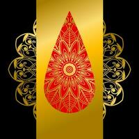 Gradient background with golden mandala ornament vector