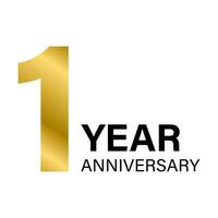 1 year anniversary gold icon vector for graphic design, logo, website, social media, mobile app, UI illustration