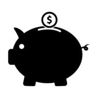 cerdo cerdito banco con monedas icono vector ilustración ahorro, salvar dinero, abierto un banco depositar concepto para gráfico diseño, web sitio, social medios de comunicación, ui, móvil subir