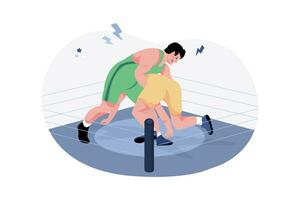 Strong Wrestlers In The Ring vector