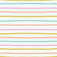 Classic lined seamless pattern. Cute and simple horizontal lines texture. Hand drawn thin colourful  lines background vector