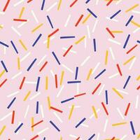 Cute simple texture with lined confetti. Seamless pattern with chaotic lines. Abstract creative background vector