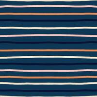 Classic lined seamless pattern. Cute and simple horizontal lines texture. Hand drawn thin colourful  lines background vector