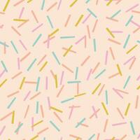 Cute simple texture with lined confetti. Seamless pattern with chaotic lines. Abstract creative background vector