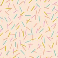 Cute simple texture with lined confetti. Seamless pattern with chaotic lines. Abstract creative background vector