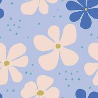 Beautiful floral seamless pattern. Vector texture with hand drawn flowers. Seamless floral background in retro style