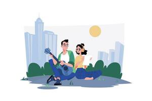 Couple In Love Illustration concept. A flat illustration isolated on white background vector