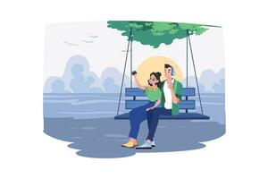 Couple In Love Illustration concept. A flat illustration isolated on white background vector