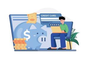 Online Banking Illustration concept. A flat illustration isolated on white background vector