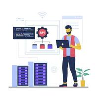Concept illustration of Application Programming Interface technology vector