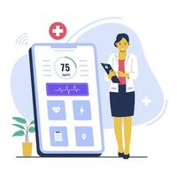 Concept illustration of smart healthcare technology vector