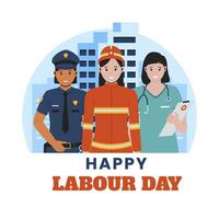 Labour day illustration concept vector