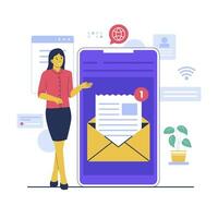 Email inbox concept illustration vector