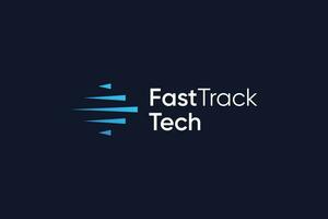 Technology logo with fast quick swift concept vector