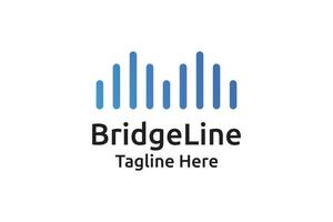 Minimalist modern simple bridge line logo design vector