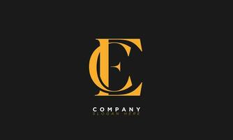 CE Alphabet letters Initials Monogram logo EC, C and E vector