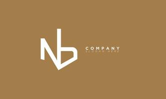 nb alfabeto letras iniciales monograma logo bn, n y b vector