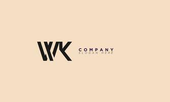 WK Alphabet letters Initials Monogram logo KW, W and K vector