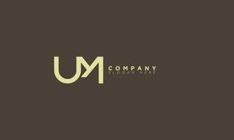 UM Alphabet letters Initials Monogram logo vector