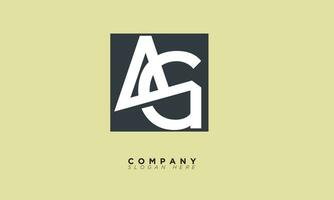 AG Alphabet letters Initials Monogram logo GA, A and G vector