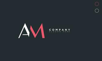 AM Alphabet letters Initials Monogram logo MA, A and M vector