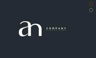 AN Alphabet letters Initials Monogram logo NA, A and N vector