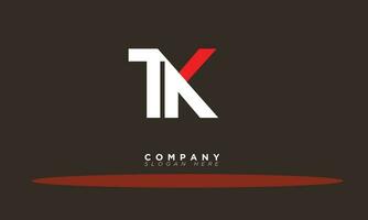 tk alfabeto letras iniciales monograma logo kt, t y k vector