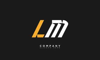 lm alfabeto letras iniciales monograma logo ml, l y m vector