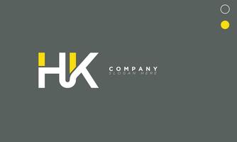 hk alfabeto letras iniciales monograma logo kh, h y k vector