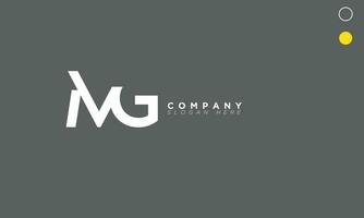 mg alfabeto letras iniciales monograma logo gm, m y g vector