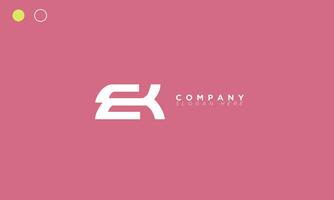 EK Alphabet letters Initials Monogram logo KE, E and K vector