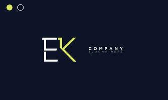 EK Alphabet letters Initials Monogram logo KE, E and K vector