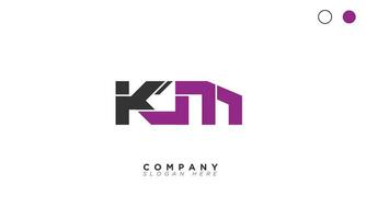km alfabeto letras iniciales monograma logo mk, k y metro vector