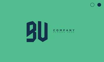 BU Alphabet letters Initials Monogram logo UB, B and U vector