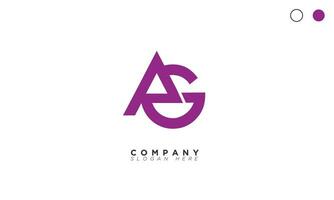 AG Alphabet letters Initials Monogram logo GA, A and G vector