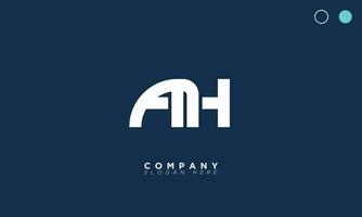 AH Alphabet letters Initials Monogram logo HA, A and H vector