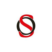 letter so linked simple colorful overlap design symbol logo vector