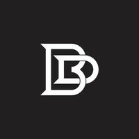 abstract letter bd overlapping line design logo vector