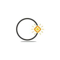 letter c shine gold ring simple abstract flat logo vector