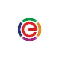 letter e circle motion process symbol colorful logo vector